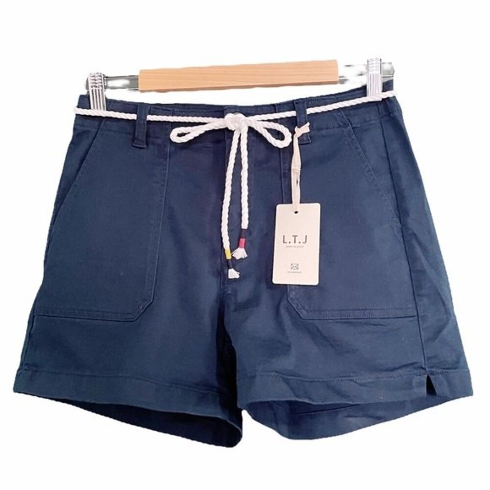 NWT Letter To Juliet LTJ Cotton Nautical Shorts Navy Blue Size Medium NEW Preppy